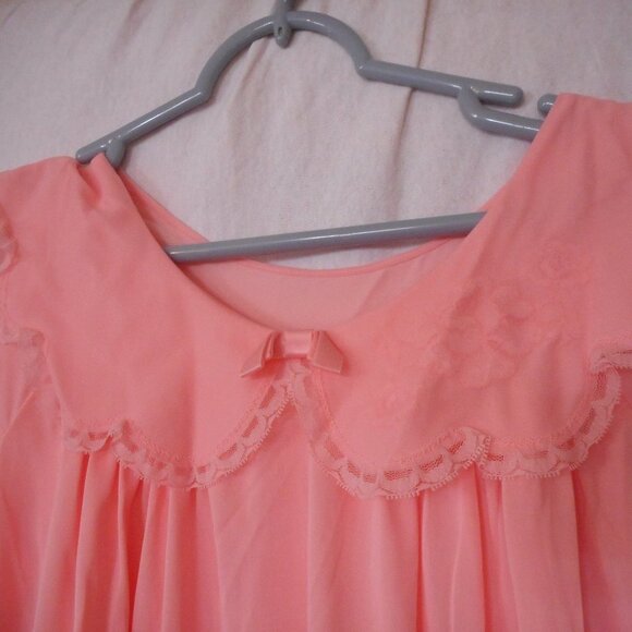 Vintage Pink Nylon Lingerie Nightgown Robe set - Picture 7 of 8